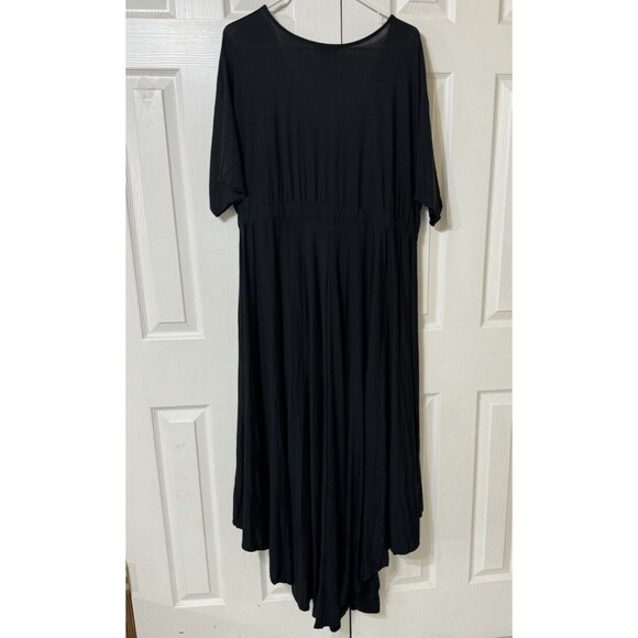 JESSICA LONDON Solid All Black Wrap Style High Low Dress Womens Size 16 - Picture 3 of 3